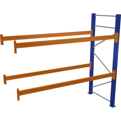 Pallet racking, blue/orange, HxWxD 2500 x 2700 x 1100 mm, shelf load 1545 kg, extension shelf unit.