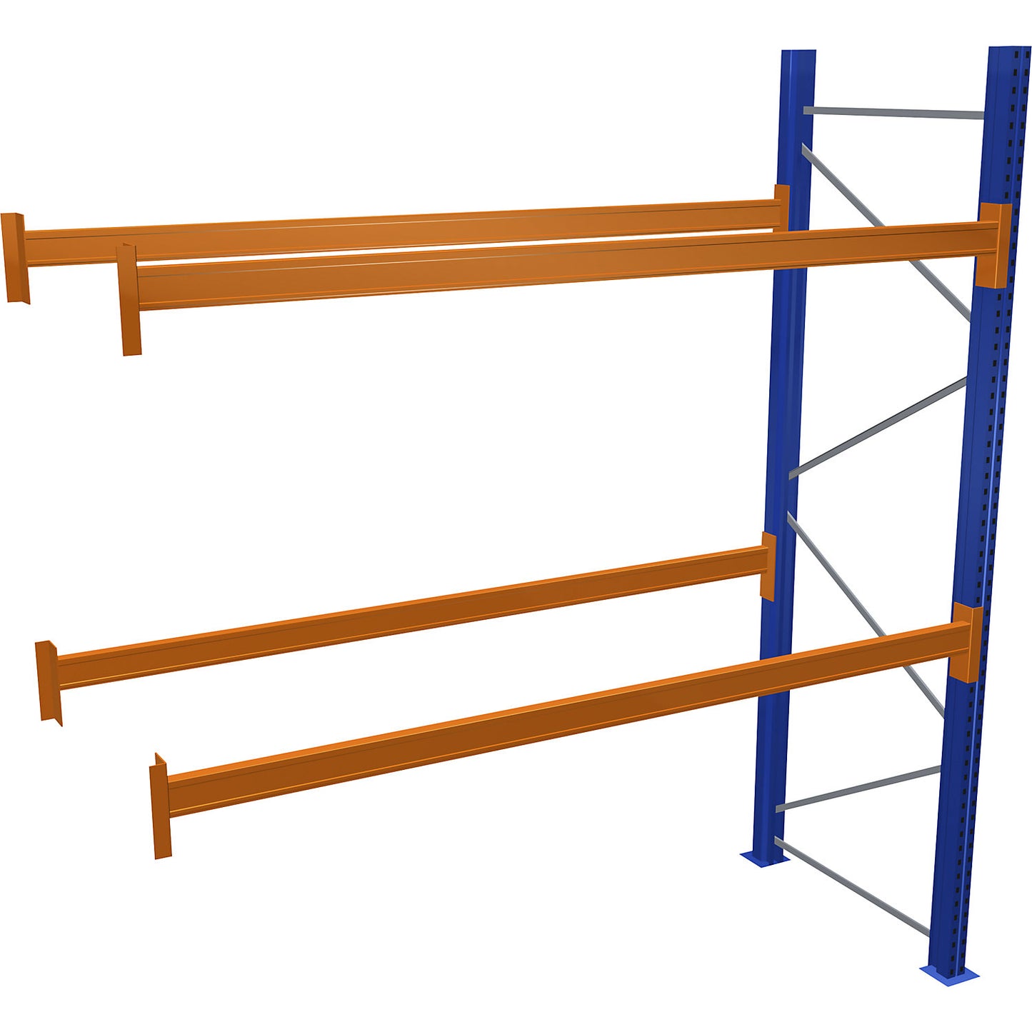 Pallet racking, blue/orange, HxWxD 3000 x 2700 x 1100 mm, shelf load 1545 kg, extension shelf unit.