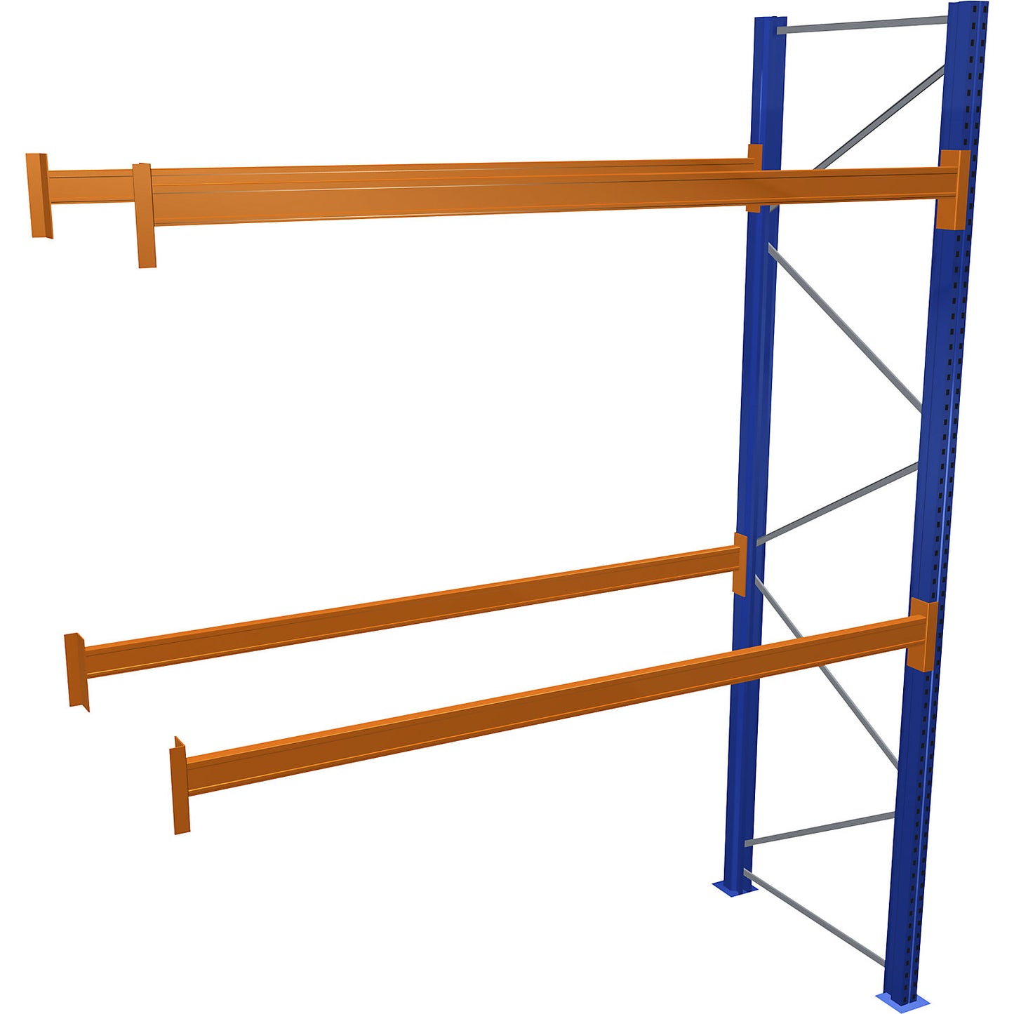 Pallet racking, blue/orange, HxWxD 3500 x 2700 x 1100 mm, shelf load 1545 kg, extension shelf unit.