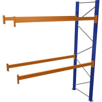 Pallet racking, blue/orange, HxWxD 3500 x 2700 x 1100 mm, shelf load 1545 kg, extension shelf unit.