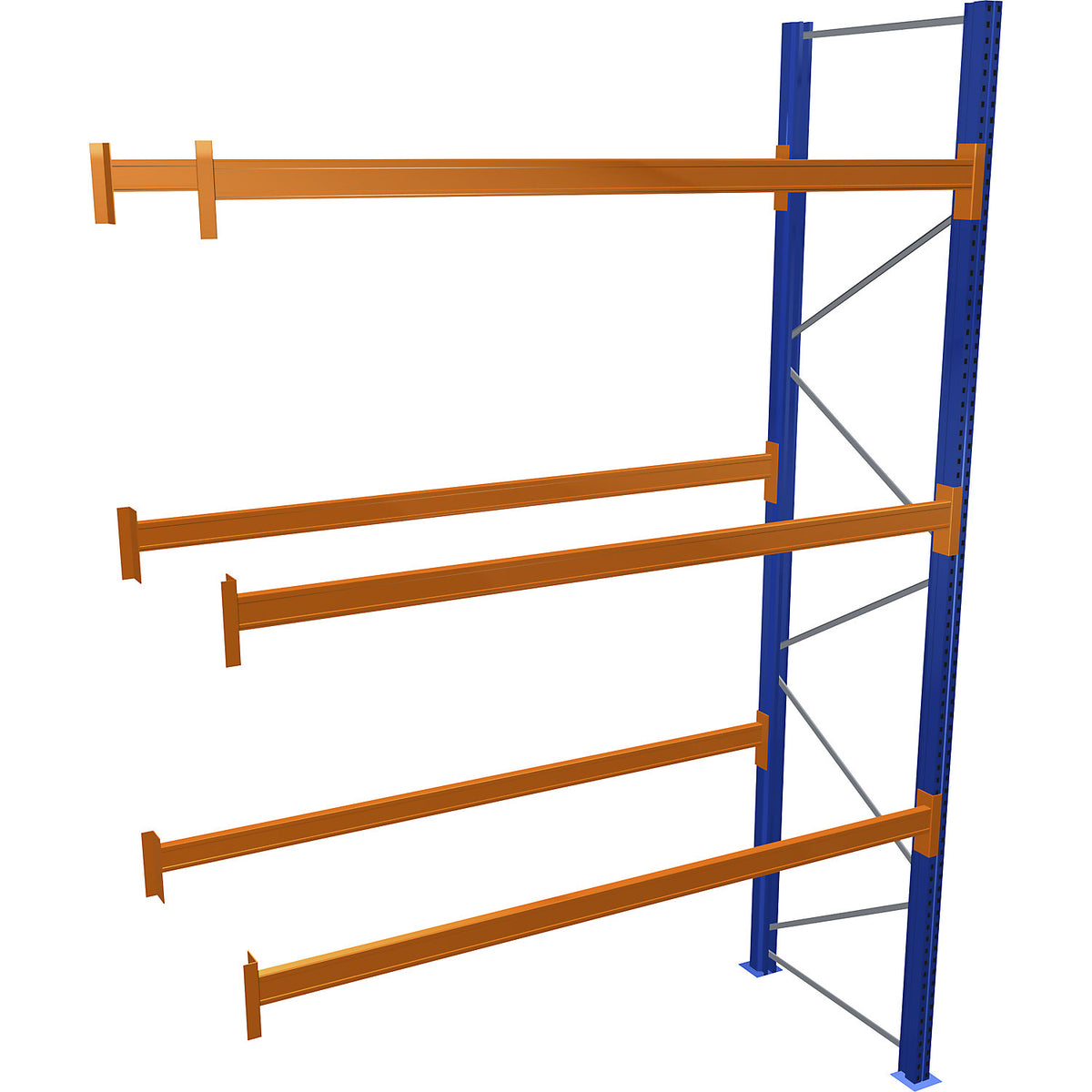 Pallet racking, blue/orange, HxWxD 4000 x 2700 x 1100 mm, shelf load 1545 kg, extension shelf unit.