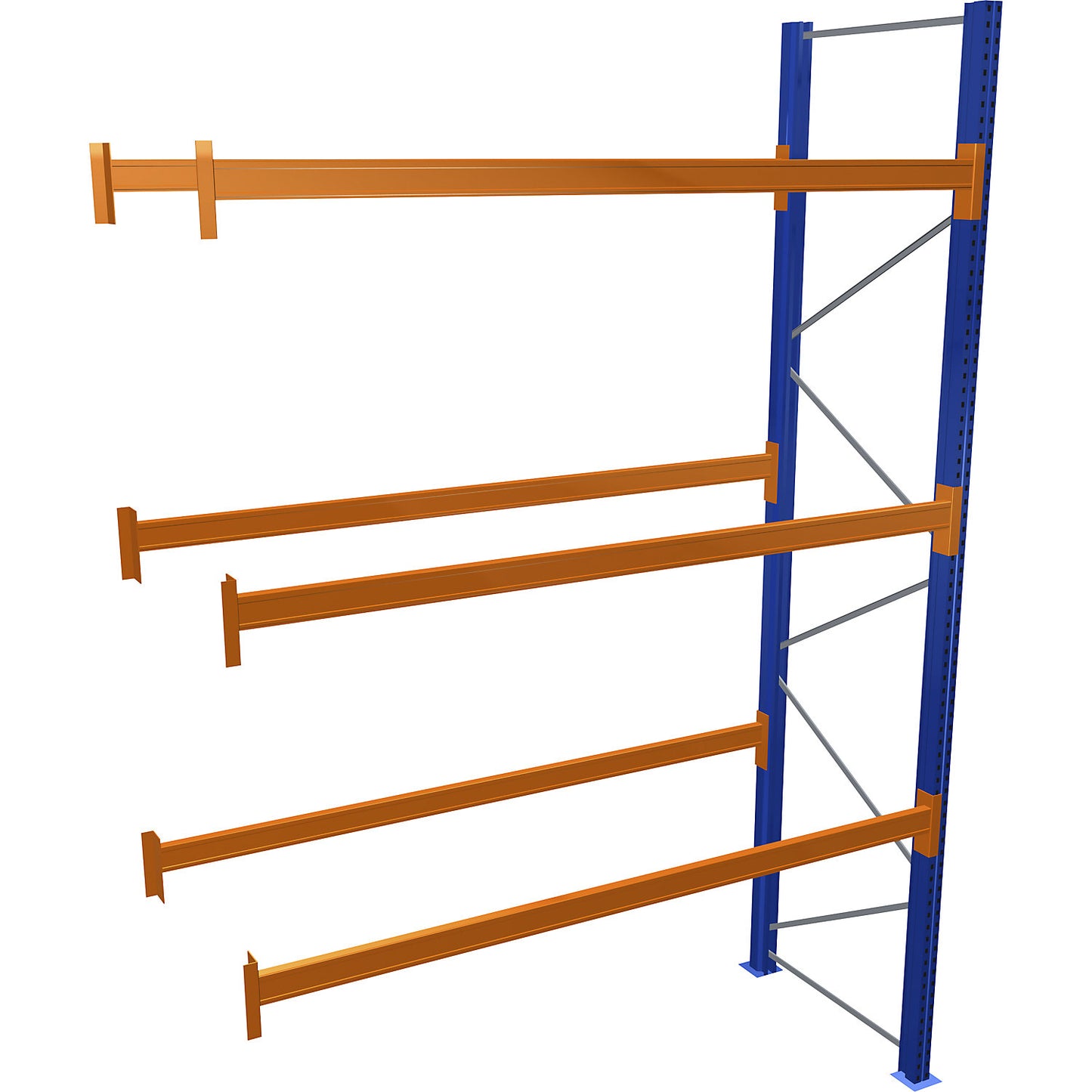 Pallet racking, blue/orange, HxWxD 4000 x 2700 x 1100 mm, shelf load 1545 kg, extension shelf unit.