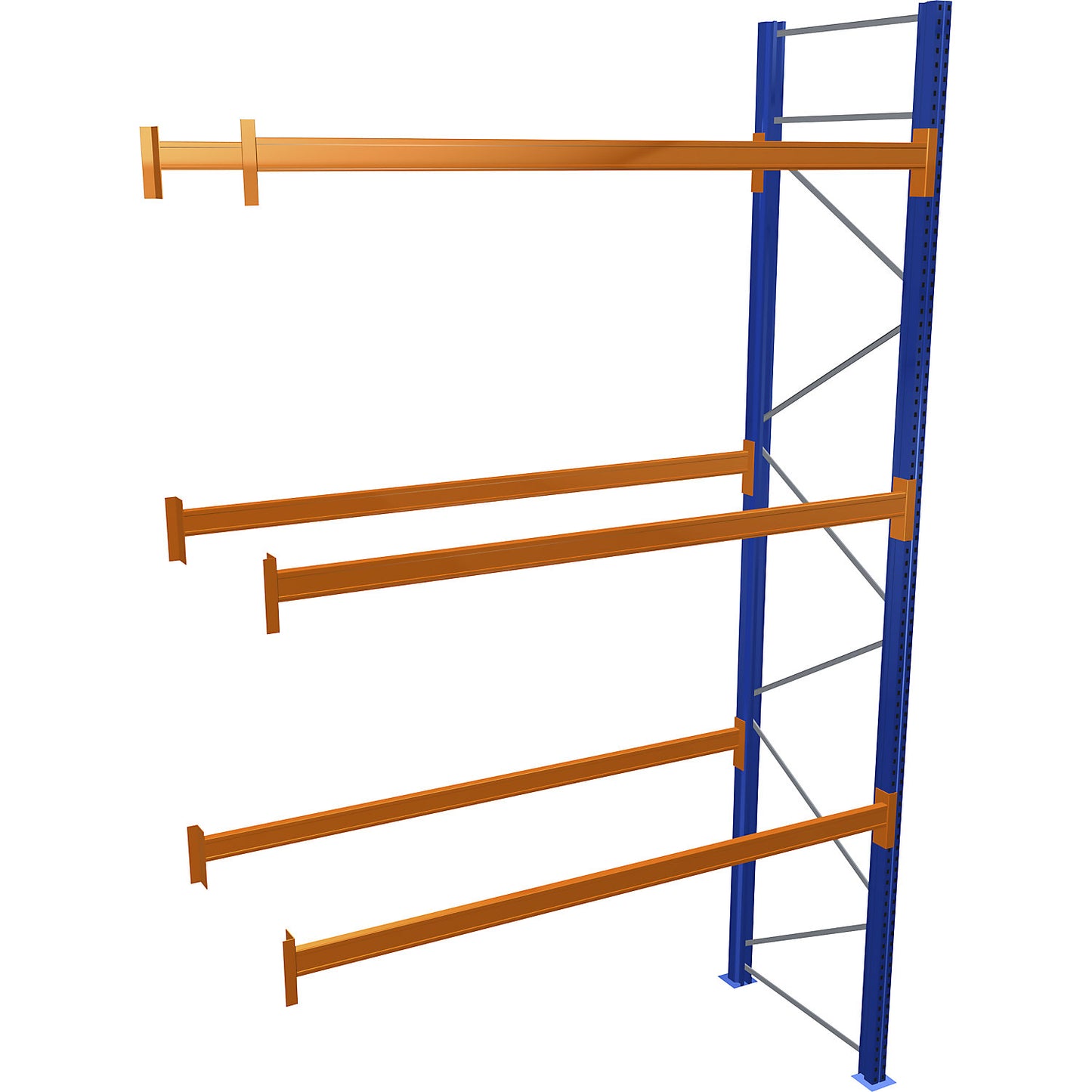 Pallet racking, blue/orange, HxWxD 4500 x 2700 x 1100 mm, shelf load 1545 kg, extension shelf unit.