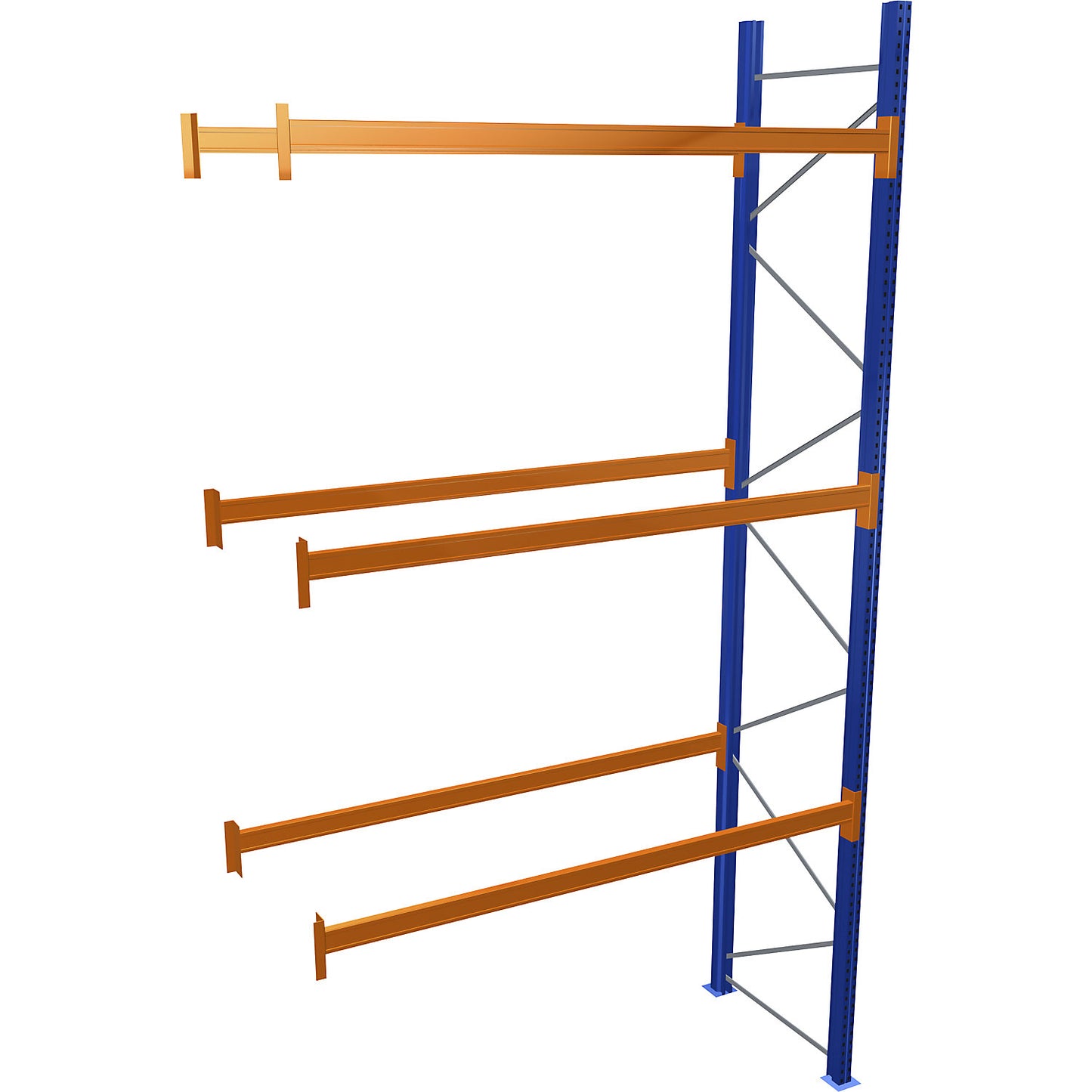 Pallet racking, blue/orange, HxWxD 5000 x 2700 x 1100 mm, shelf load 1545 kg, extension shelf unit.