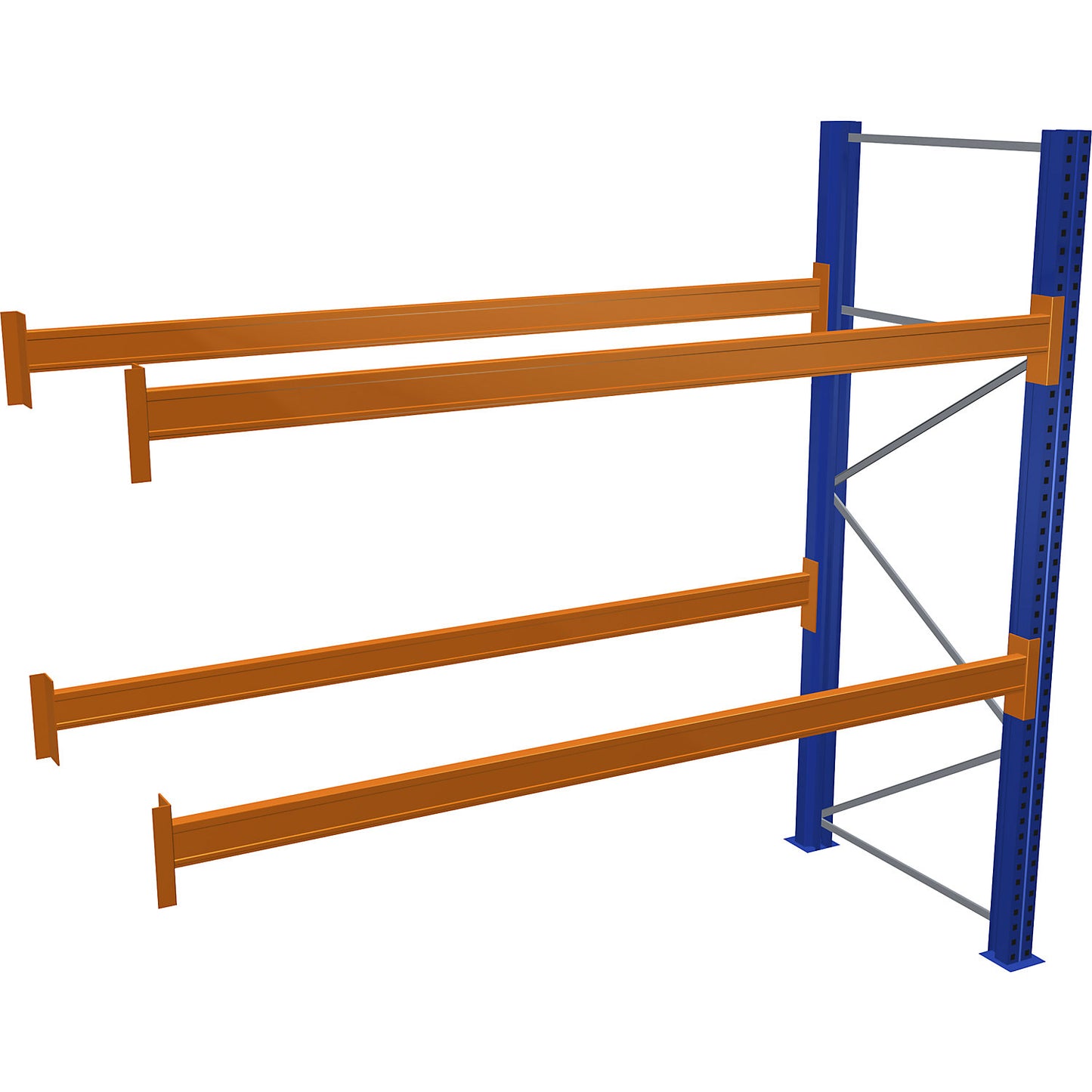 Pallet racking, blue/orange, HxWxD 2500 x 2700 x 1100 mm, shelf load 2463 kg, extension shelf unit.