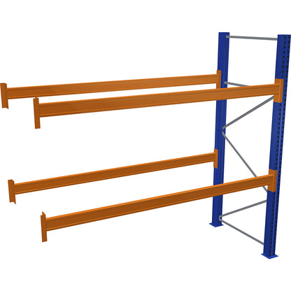 Pallet racking, blue/orange, HxWxD 2500 x 2700 x 1100 mm, shelf load 2463 kg, extension shelf unit.
