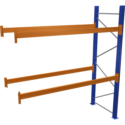 Pallet racking, blue/orange, HxWxD 3000 x 2700 x 1100 mm, shelf load 2463 kg, extension shelf unit.