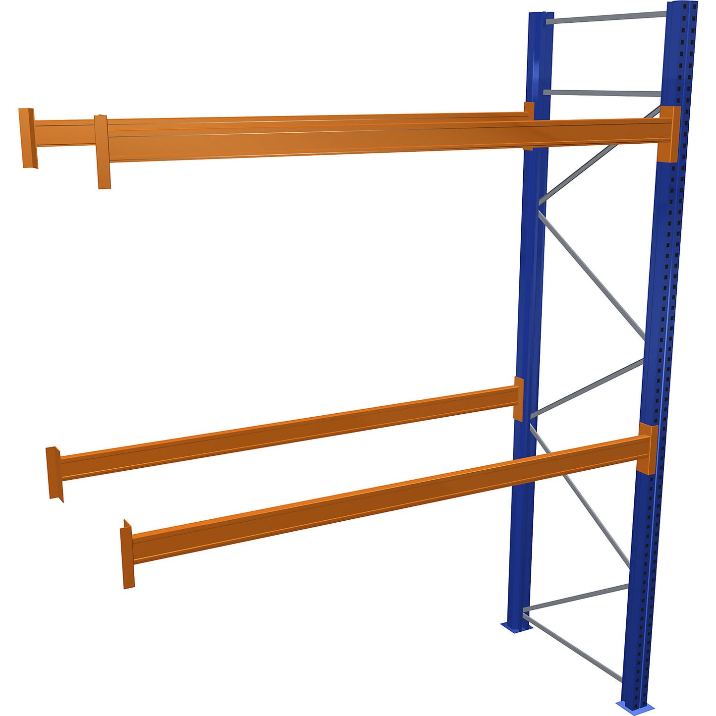 Pallet racking, blue/orange, HxWxD 3500 x 2700 x 1100 mm, shelf load 2463 kg, extension shelf unit.