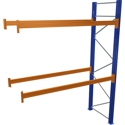 Pallet racking, blue/orange, HxWxD 3500 x 2700 x 1100 mm, shelf load 2463 kg, extension shelf unit.