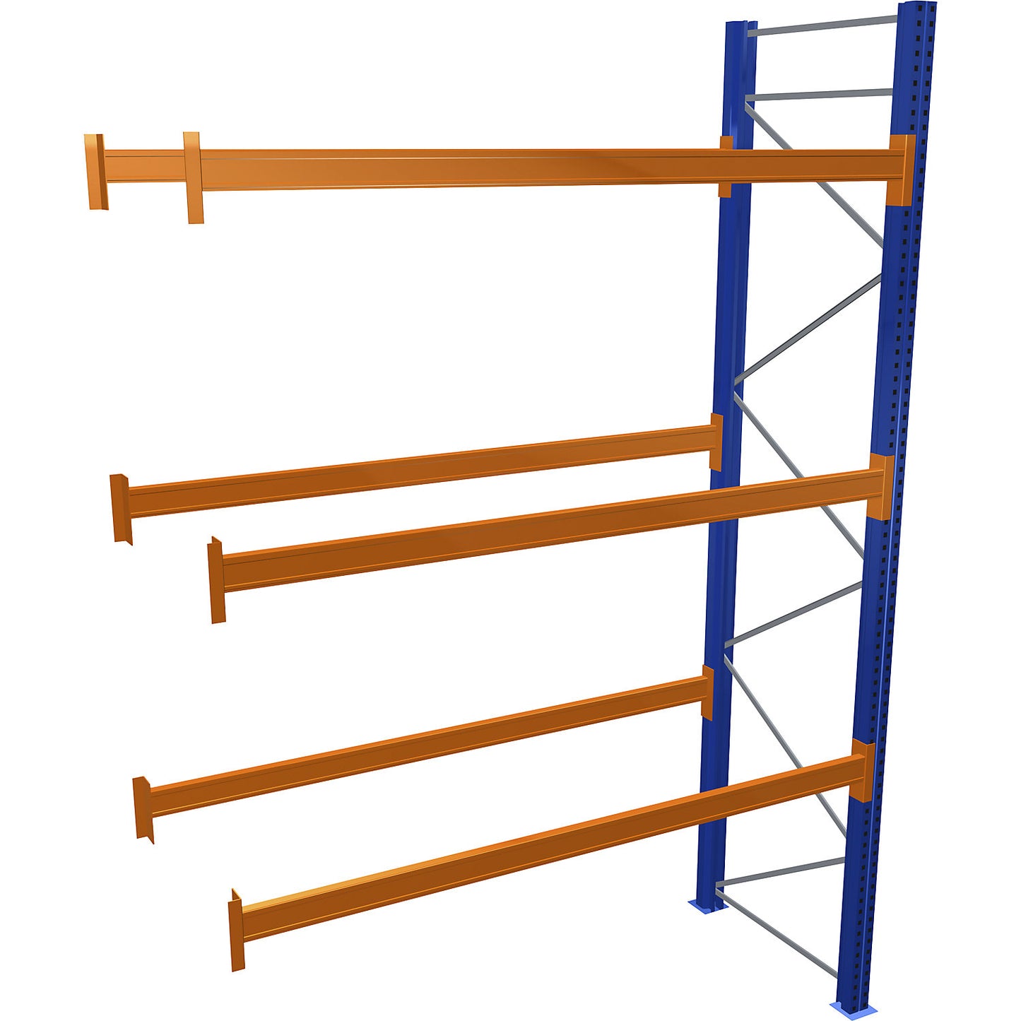Pallet racking, blue/orange, HxWxD 4000 x 2700 x 1100 mm, shelf load 2463 kg, extension shelf unit.