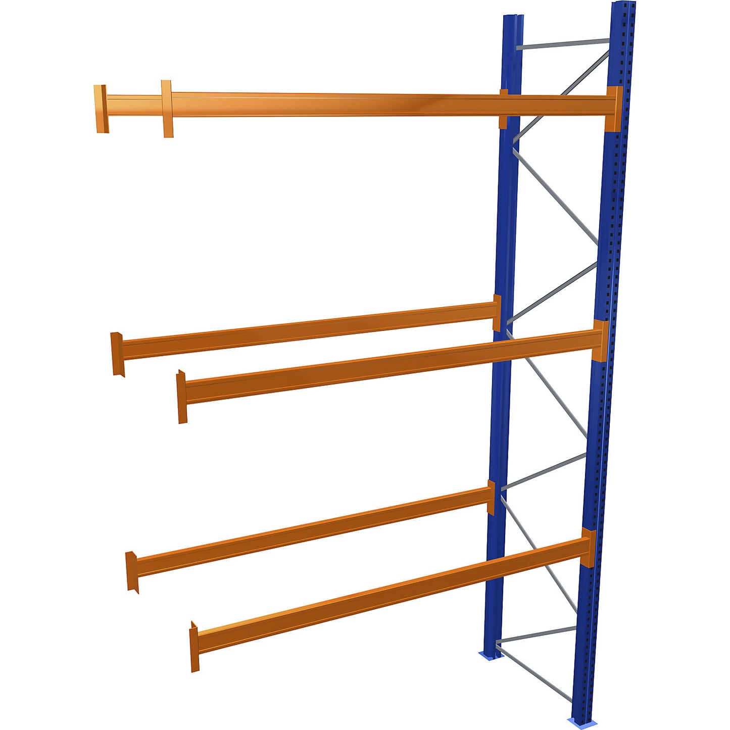 Pallet racking, blue/orange, HxWxD 4500 x 2700 x 1100 mm, shelf load 2463 kg, extension shelf unit.