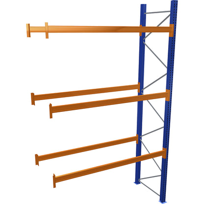 Pallet racking, blue/orange, HxWxD 4500 x 2700 x 1100 mm, shelf load 2463 kg, extension shelf unit.