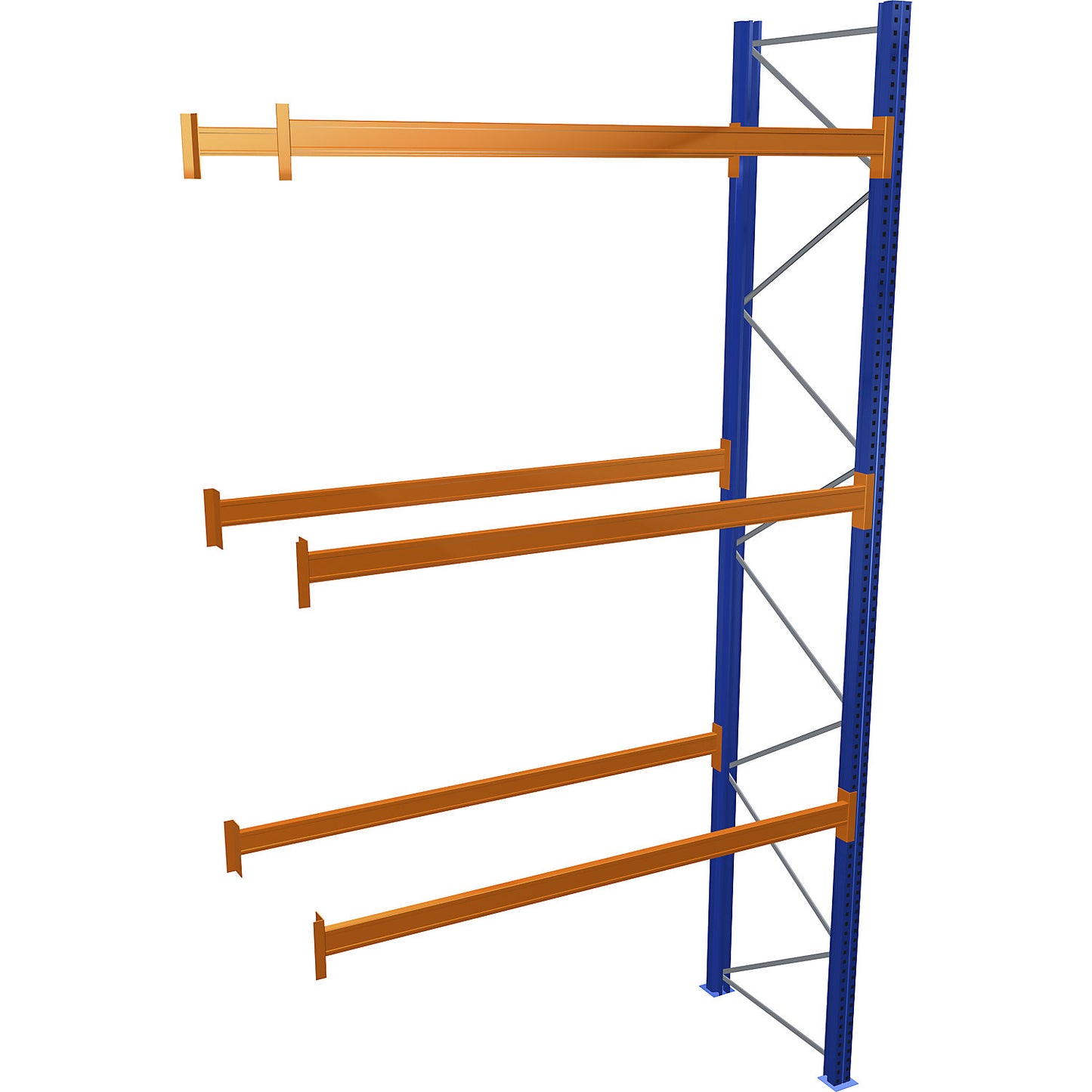 Pallet racking, blue/orange, HxWxD 5000 x 2700 x 1100 mm, shelf load 2463 kg, extension shelf unit.
