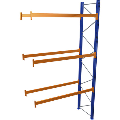 Pallet racking, blue/orange, HxWxD 5000 x 2700 x 1100 mm, shelf load 2463 kg, extension shelf unit.