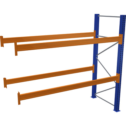 Pallet racking, blue/orange, HxWxD 2500 x 2700 x 1100 mm, shelf load 3072 kg, extension shelf unit.