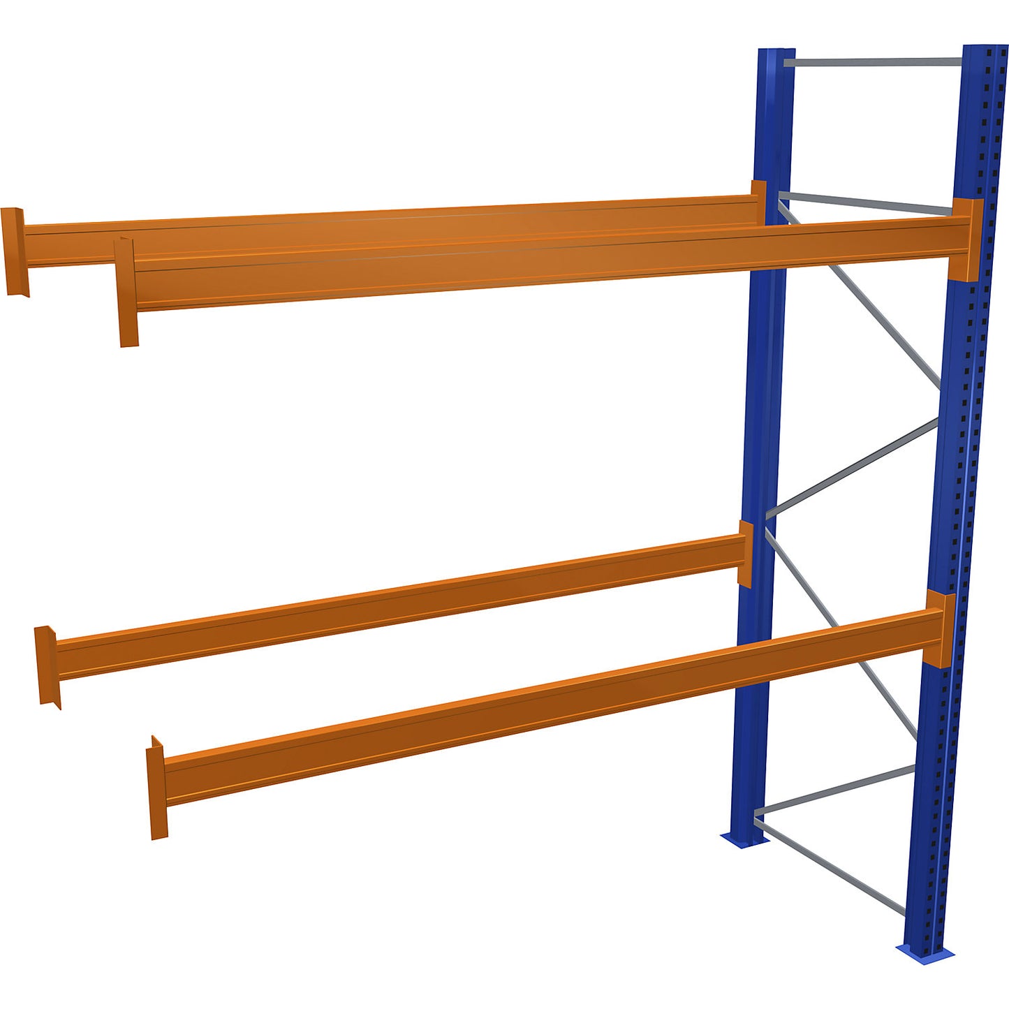 Pallet racking, blue/orange, HxWxD 3000 x 2700 x 1100 mm, shelf load 3072 kg, extension shelf unit.