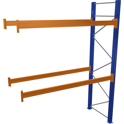 Pallet racking, blue/orange, HxWxD 3500 x 2700 x 1100 mm, shelf load 3072 kg, extension shelf unit.