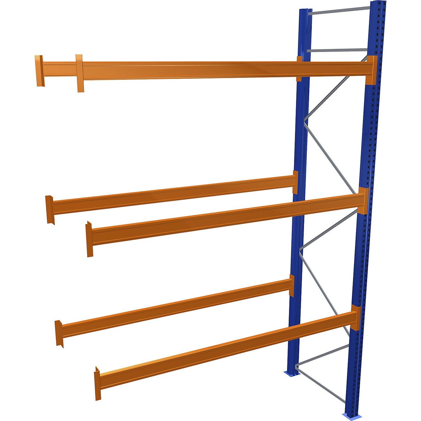 Pallet racking, blue/orange, HxWxD 4000 x 2700 x 1100 mm, shelf load 3072 kg, extension shelf unit.