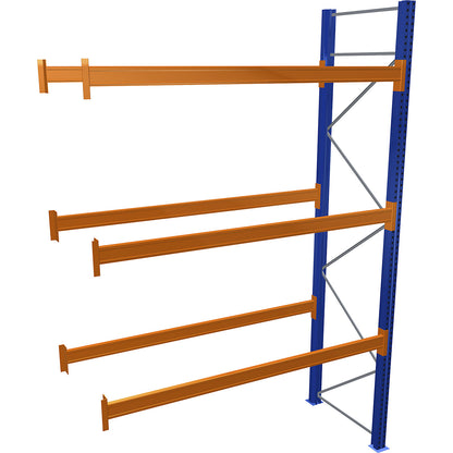 Pallet racking, blue/orange, HxWxD 4000 x 2700 x 1100 mm, shelf load 3072 kg, extension shelf unit.