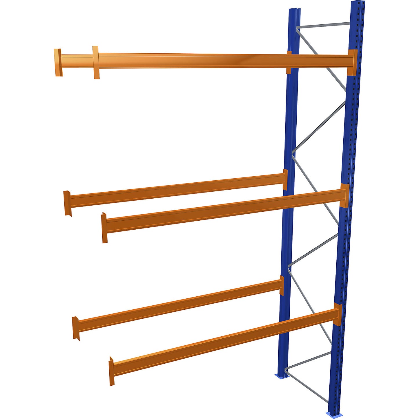 Pallet racking, blue/orange, HxWxD 4500 x 2700 x 1100 mm, shelf load 3072 kg, extension shelf unit.
