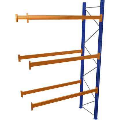 Pallet racking, blue/orange, HxWxD 4500 x 2700 x 1100 mm, shelf load 3072 kg, extension shelf unit.