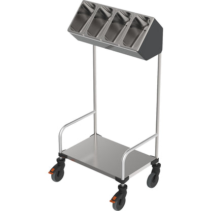 Tray and cutlery trolleys, one-part, LxWxH 648 x 428 x 1350 mm.