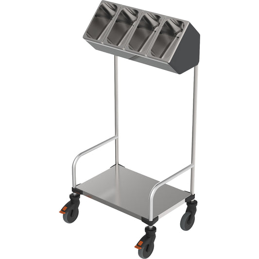 Tray and cutlery trolleys, one-part, LxWxH 648 x 428 x 1350 mm.