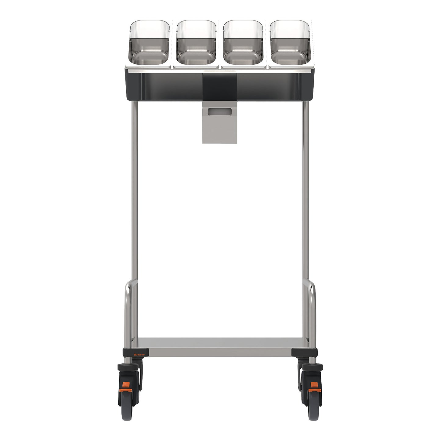 Tray and cutlery trolleys, one-piece, with serviette dispenser, LxWxH 648 x 428 x 1350 mm.