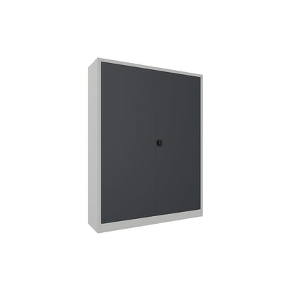 Steel cupboard with hinged doors, 4 shelves, width 1500 mm, HxWxD 1950 x 1500 x 400 mm, charcoal.