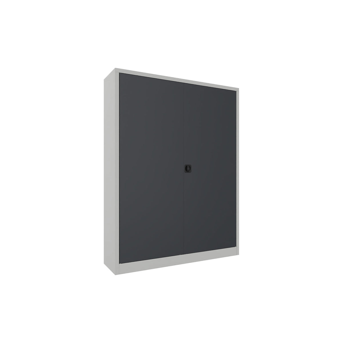 Steel cupboard with hinged doors, 4 shelves, width 1500 mm, HxWxD 1950 x 1500 x 400 mm, charcoal.