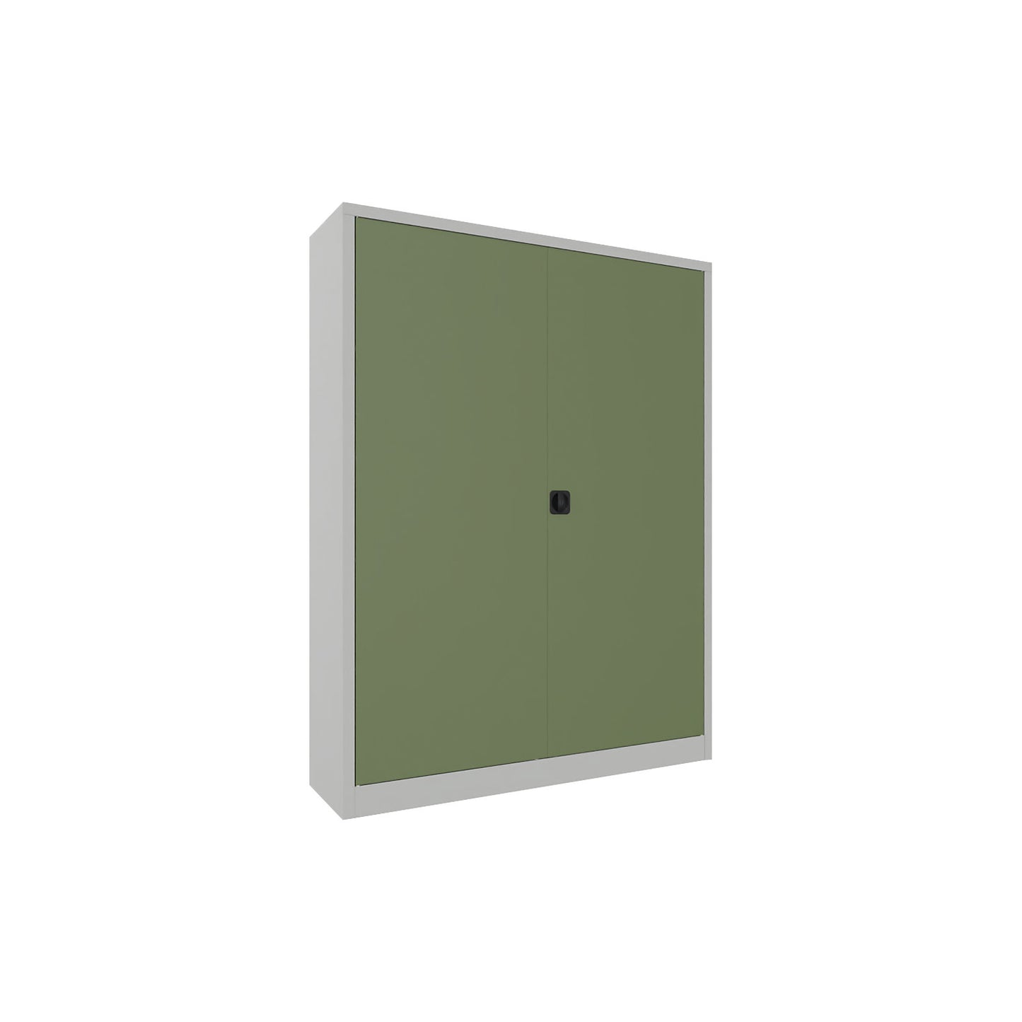 Steel cupboard with hinged doors, 4 shelves, width 1500 mm, HxWxD 1950 x 1500 x 400 mm, reseda green.