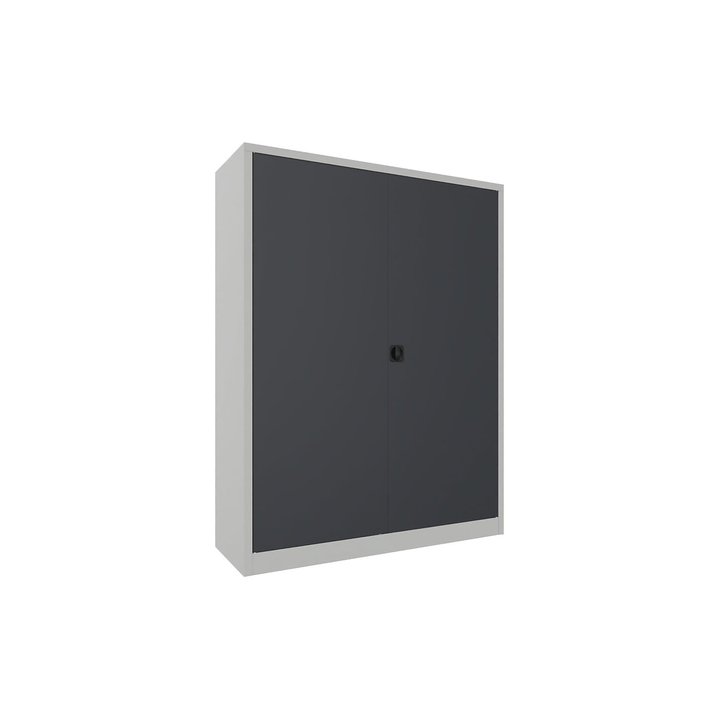 Steel cupboard with hinged doors, 4 shelves, width 1500 mm, HxWxD 1950 x 1500 x 500 mm, charcoal.