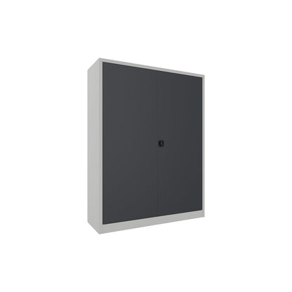 Steel cupboard with hinged doors, 4 shelves, width 1500 mm, HxWxD 1950 x 1500 x 500 mm, charcoal.