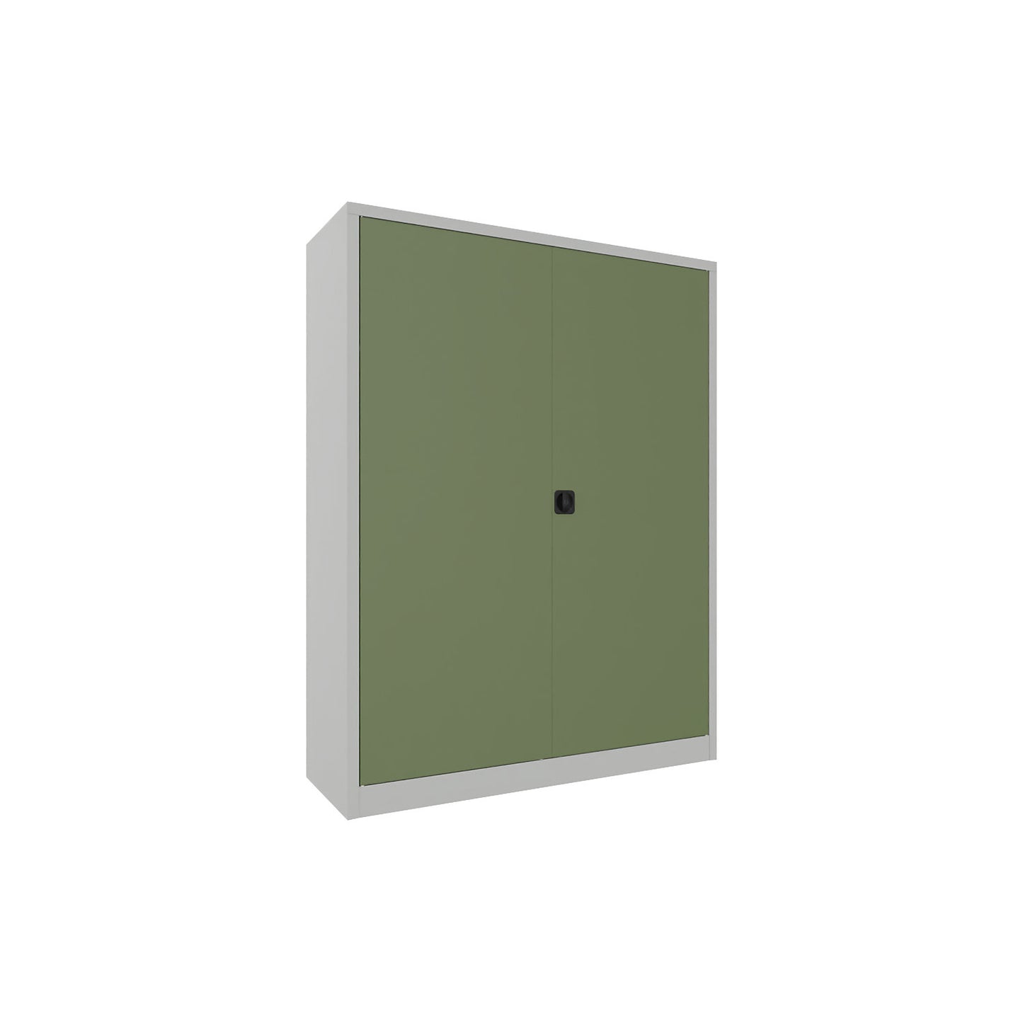 Steel cupboard with hinged doors, 4 shelves, width 1500 mm, HxWxD 1950 x 1500 x 500 mm, reseda green.