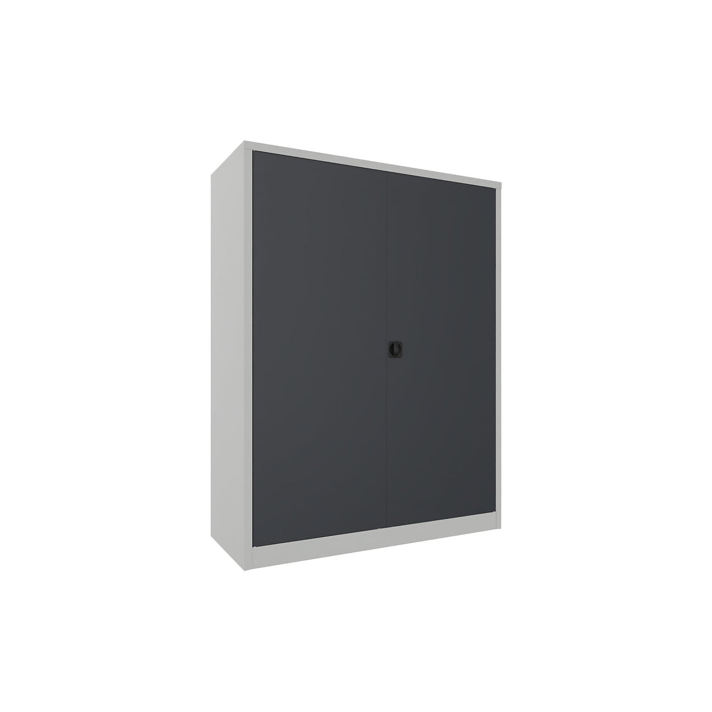 Steel cupboard with hinged doors, 4 shelves, width 1500 mm, HxWxD 1950 x 1500 x 600 mm, charcoal.
