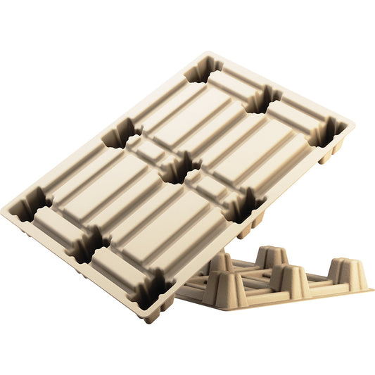 Moulded fibre pallet, euro, LxWxH 1200 x 800 x 130 mm, pack of 30.