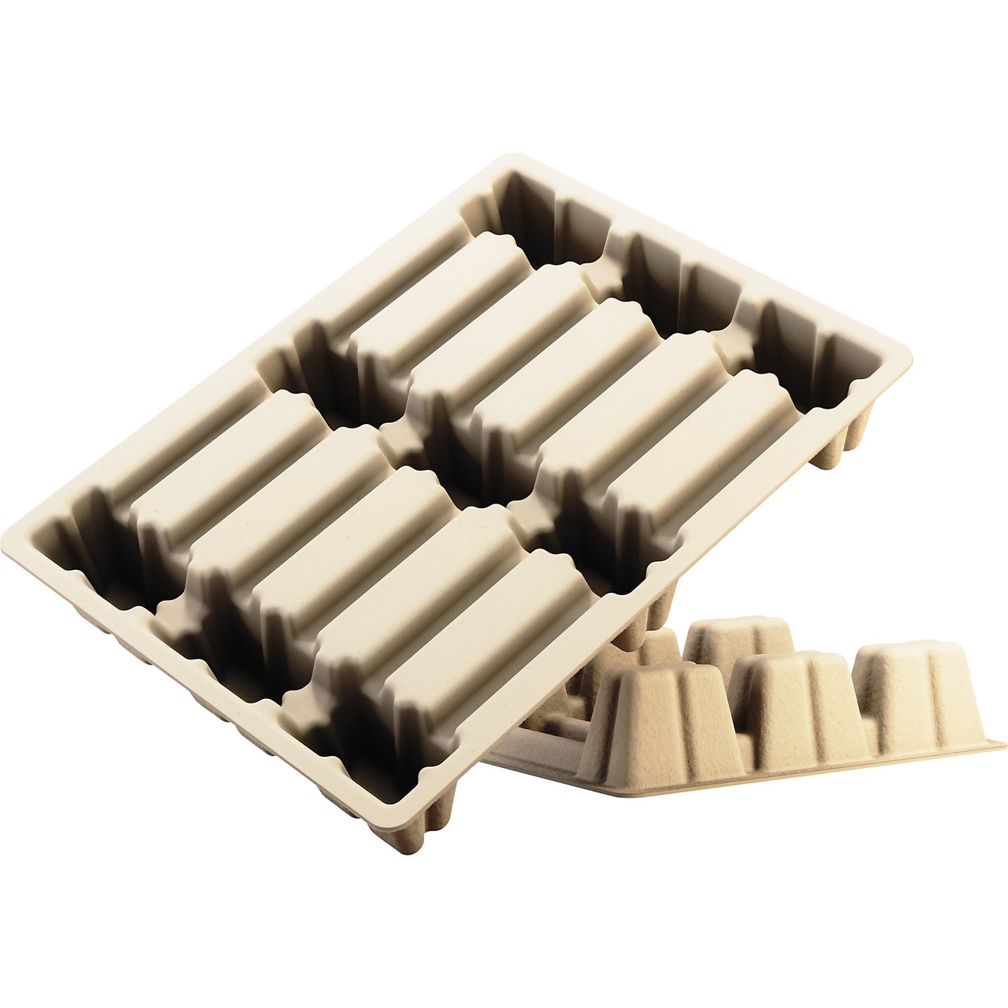 Moulded fibre pallet, 1/2 euro, LxWxH 800 x 600 x 130 mm, pack of 60.
