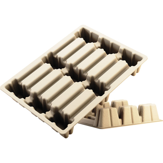Moulded fibre pallet, 1/2 euro, LxWxH 800 x 600 x 130 mm, pack of 60.