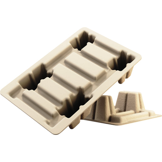 Moulded fibre pallet, 1/4 Euro, LxWxH 600 x 400 x 130 mm, pack of 120.