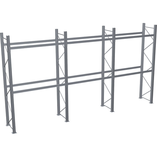 Pallet racking, hot-dip galvanised, HxWxD 4500 x 8590 x 1100 mm, 2 shelf levels, complete shelf unit.