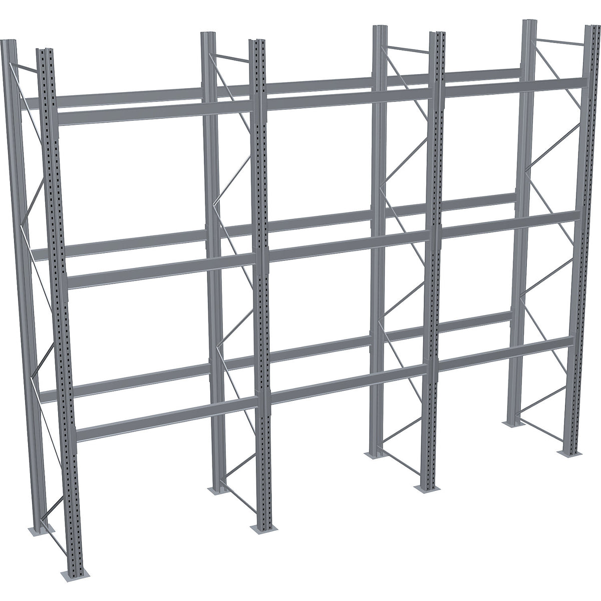 Pallet racking, hot-dip galvanised, HxWxD 4500 x 5965 x 1100 mm, 3 shelf levels, complete shelf unit.