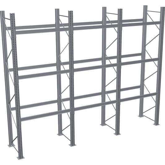 Pallet racking, hot-dip galvanised, HxWxD 4500 x 5965 x 1100 mm, 3 shelf levels, complete shelf unit.