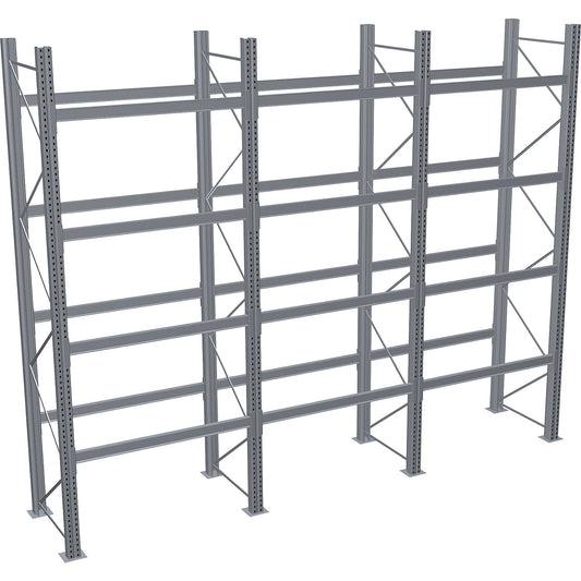 Pallet racking, hot-dip galvanised, HxWxD 4500 x 5965 x 1100 mm, 4 shelf levels, complete shelf unit.