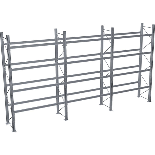 Pallet racking, hot-dip galvanised, HxWxD 4500 x 8590 x 1100 mm, 4 shelf levels, complete shelf unit.