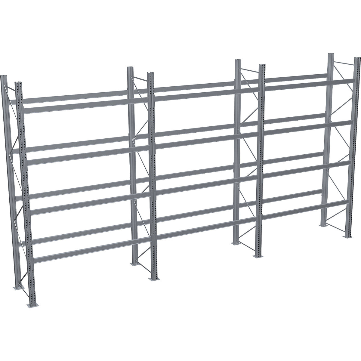 Pallet racking, hot-dip galvanised, HxWxD 4500 x 8590 x 1100 mm, 4 shelf levels, complete shelf unit.