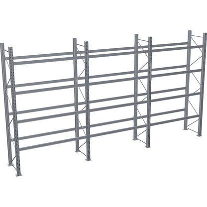 Pallet racking, hot-dip galvanised, HxWxD 4500 x 8590 x 1100 mm, 4 shelf levels, complete shelf unit.