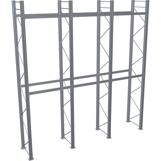 Pallet racking, hot-dip galvanised, HxWxD 6000 x 5965 x 1100 mm, 2 shelf levels, complete shelf unit.