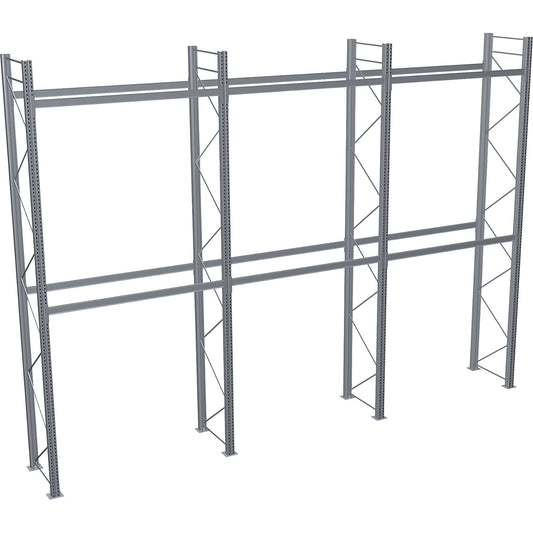 Pallet racking, hot-dip galvanised, HxWxD 6000 x 8590 x 1100 mm, 2 shelf levels, complete shelf unit.