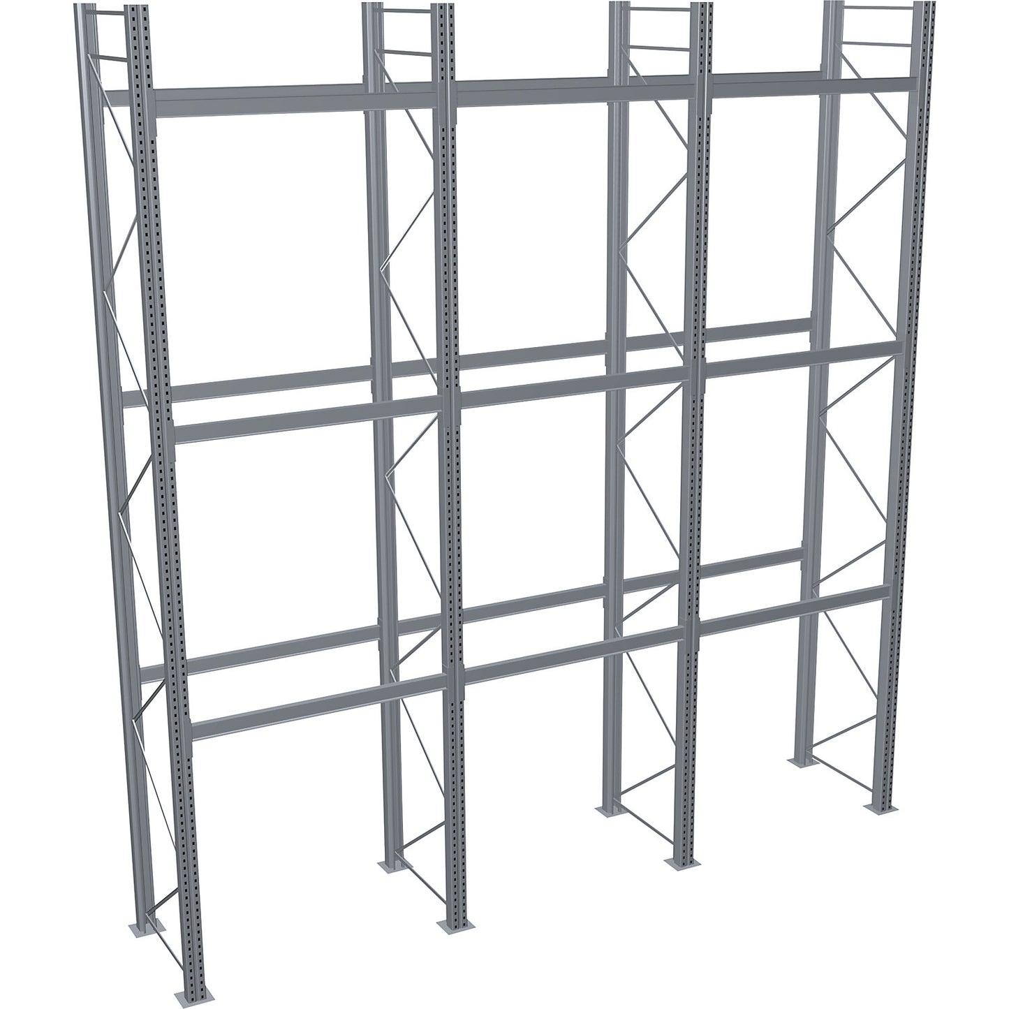 Pallet racking, hot-dip galvanised, HxWxD 6000 x 5965 x 1100 mm, 3 shelf levels, complete shelf unit.