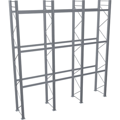 Pallet racking, hot-dip galvanised, HxWxD 6000 x 5965 x 1100 mm, 3 shelf levels, complete shelf unit.